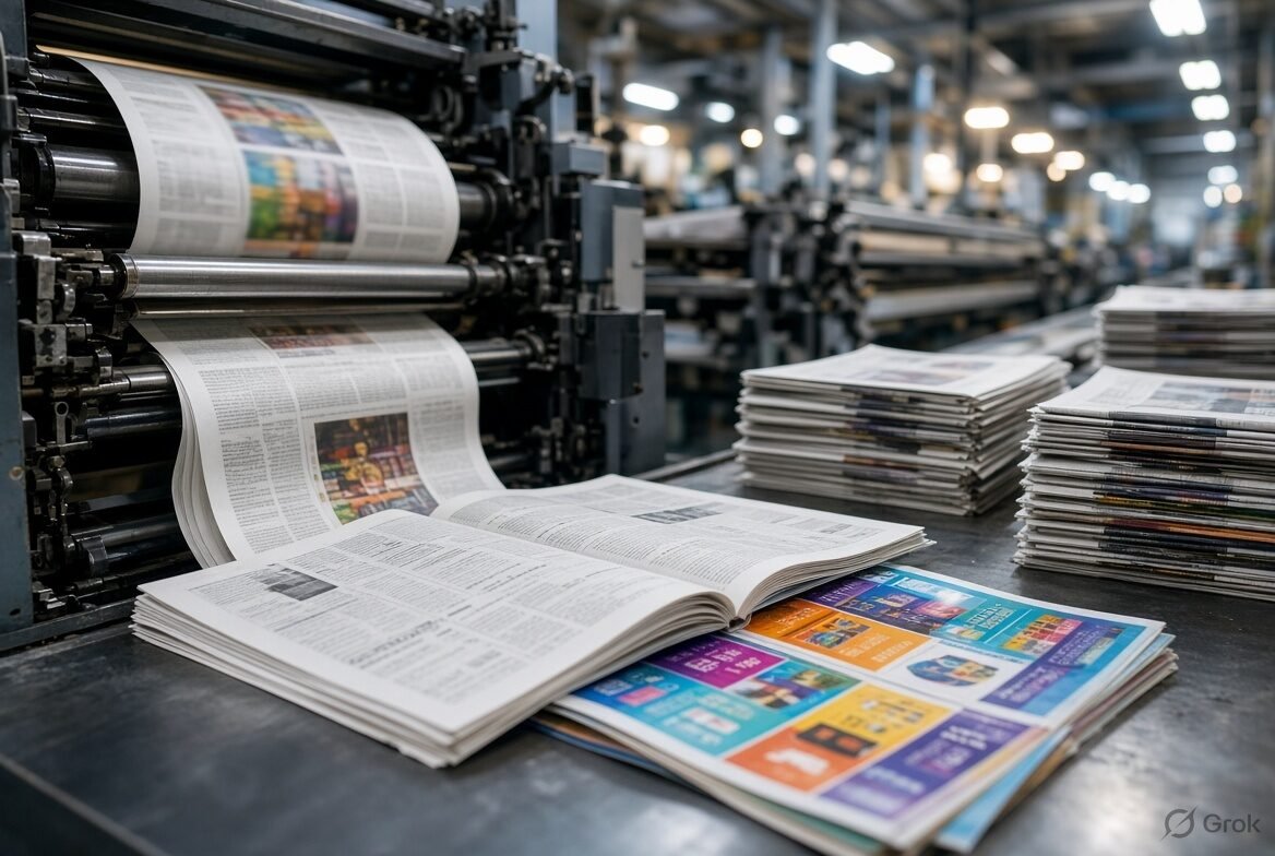 Newspaper insertion and commercial print production