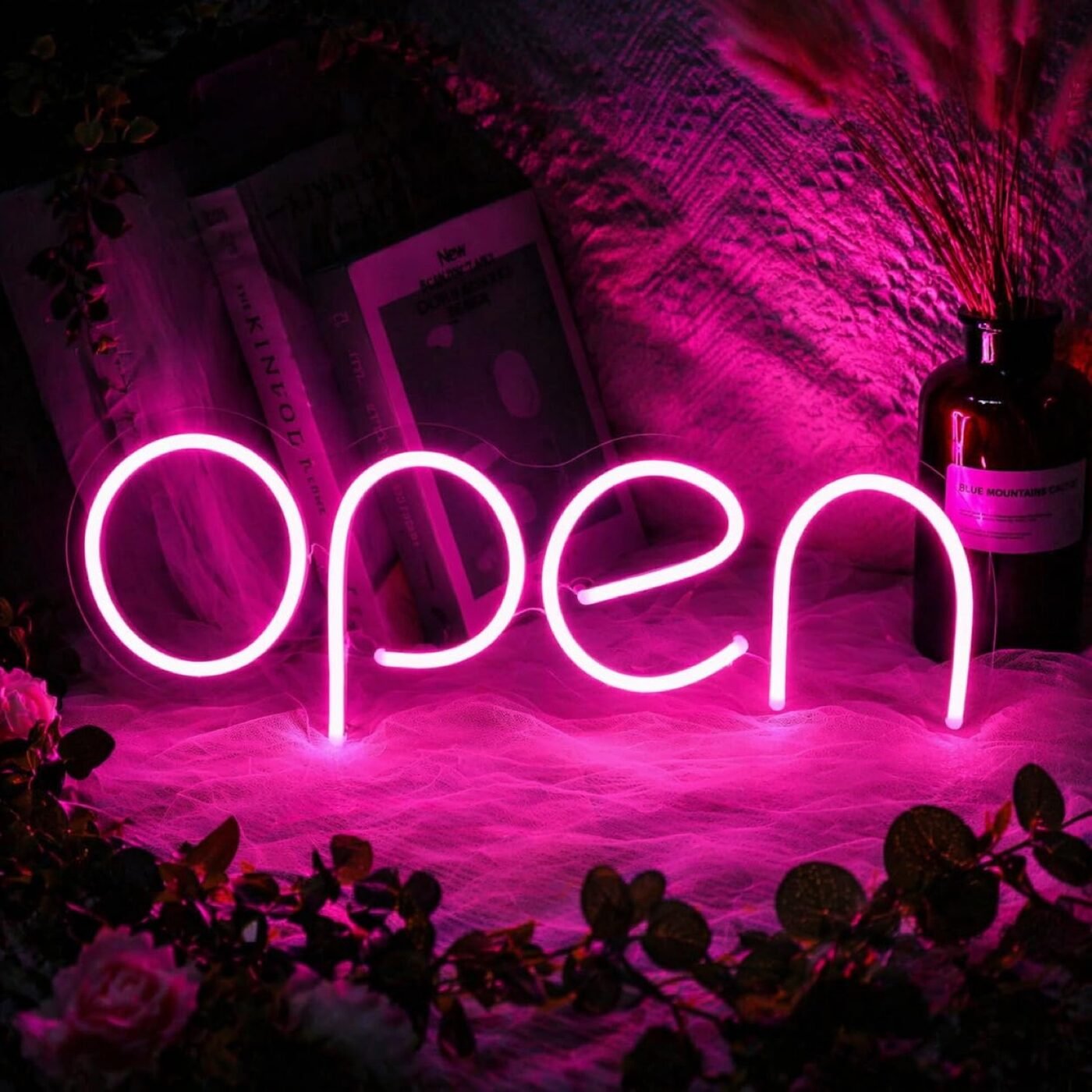 Neon-flex Open sign for a café or studio window